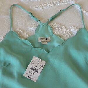 J. Crew Light Green mint Scalloped Camisole 00